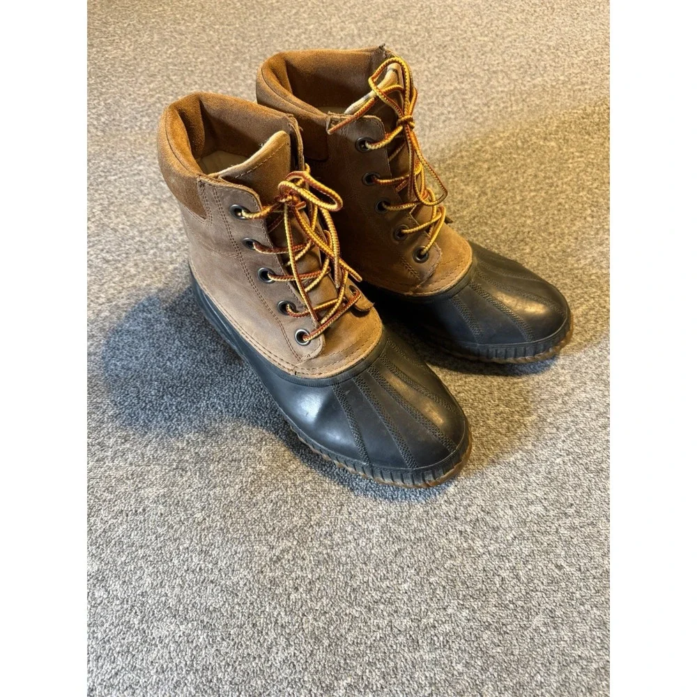 Cheyanne Brown Leather Winter Duck Ankle Boots Sorel Men Sz. 8